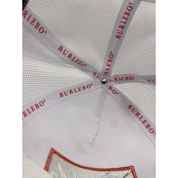 Burlebo White Mesh Trucker Hat Baseball Cap Adjustable Snapback Hunting Outdoors - Picture 7 of 8